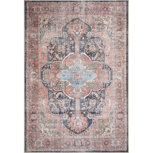 Bungalow Rose Reannan Machine Braided Terra/Black Machine Washable Indoor/Outdoor Rug & Reviews